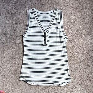 Summersalt Navy and White Striped V-Neck